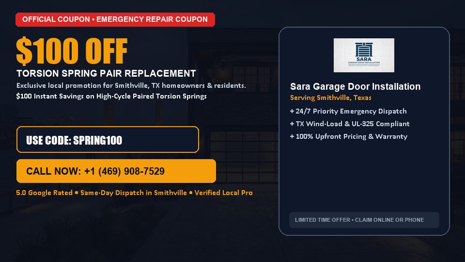Sara Garage Door Installation $100 OFF Dual Torsion Spring Replacement