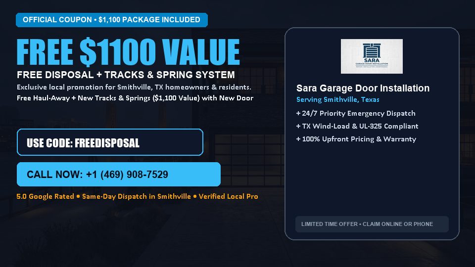Sara Garage Door Installation FREE Haul-Away & Heavy-Duty Tracks with New Door in Smithville, TX
